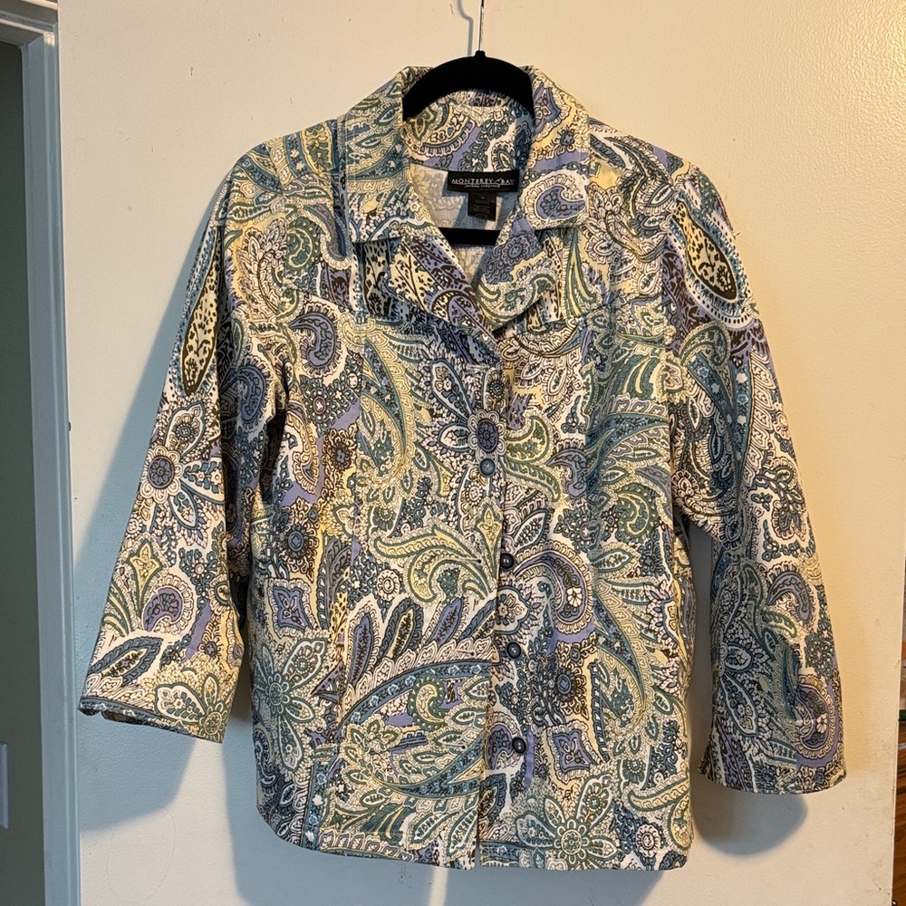 Monterey Bay Women's Paisley Blazer - Blue, Green, Cream